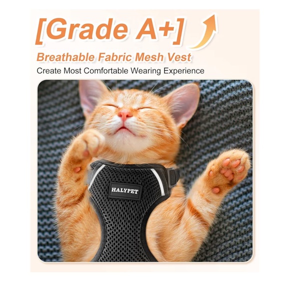 Halypet Cat Harness and Leash Set [ MAX Safety 3rd Gen ] - Picture 3 of 11
